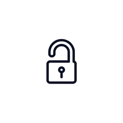 Open padlock icon representing data security and privacy, digital safety