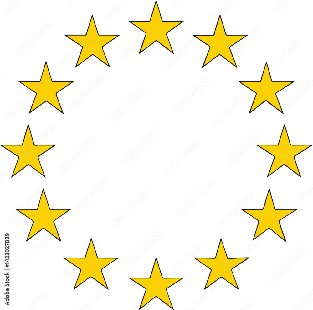 Poster star and circular ornament patterns – minimalist vector design