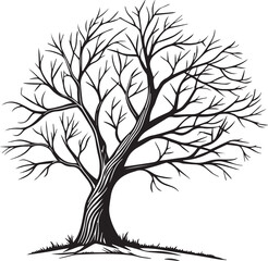 Obraz premium Minimalist Tree Icon on White Background