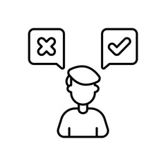 Decision Making icon vector stock illustration