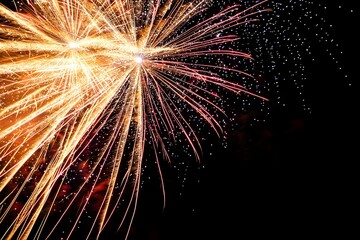 Fireworks-themed frame template showcases vibrant colors for customizable celebratory messages.