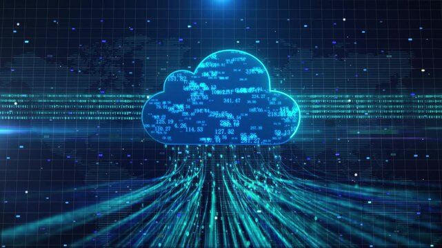 Data and information are uploaded to the cloud network and server.