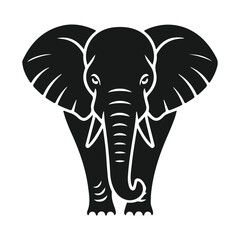 Cute cartoon baby elephant vector art illustration on white background