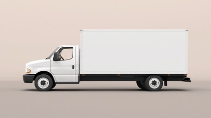 White delivery truck, side view