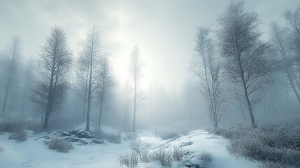 Fototapeta premium Trees in the park after snow