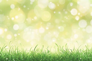 Obraz premium Green Grass with Bokeh Background
