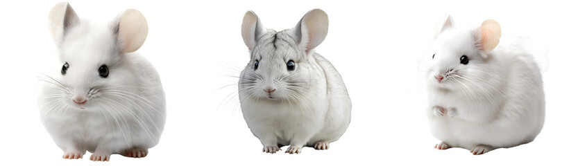 White chinchilla, transparent background