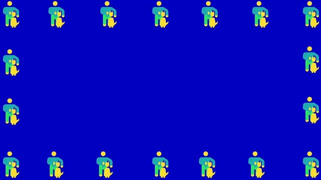 Dog caring person cartoon icons frame design.