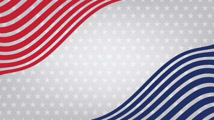 Wavy Red and Blue Stripes With Stars Forming a Patriotic Background for Celebrations or Events