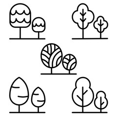 trees icon set