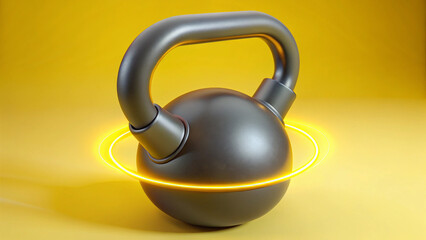 Power up your workout with this kettlebell! Concept: Fitness.


