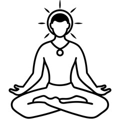 Meditation pose with glowing aura