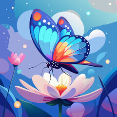 butterfly and flowers