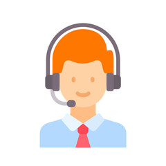 Call Center Agent icon vector image. Suitable for mobile apps, web apps and print media.