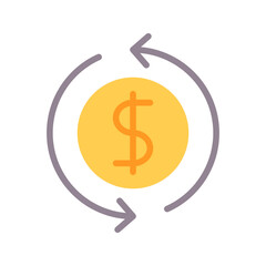 Cash Flow icon vector image. Suitable for mobile apps, web apps and print media.
