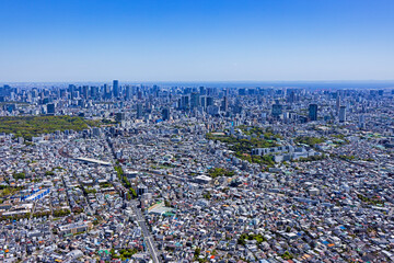 代々木上原上空より都市風景を望む・都市風景