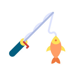 Fishing icon vector image. Suitable for mobile apps, web apps and print media.