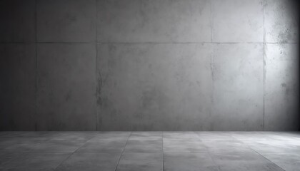 Modern Minimalist Empty Room with Grey Concrete Wall and Floor Background