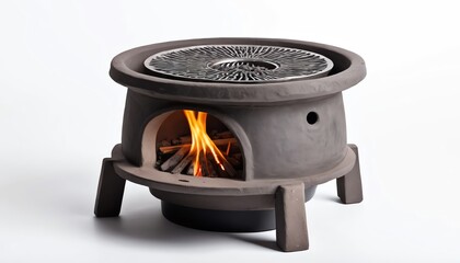 Stylish Outdoor Ceramic Charcoal Grill with Built in Cooking Surface Enjoy a Cozy and Delicious BBQ Experience