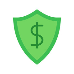Money Shield icon vector image. Suitable for mobile apps, web apps and print media.