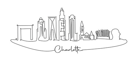 charlotte city skyline vector