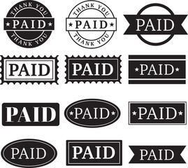 Printable vector illustration of paid icon