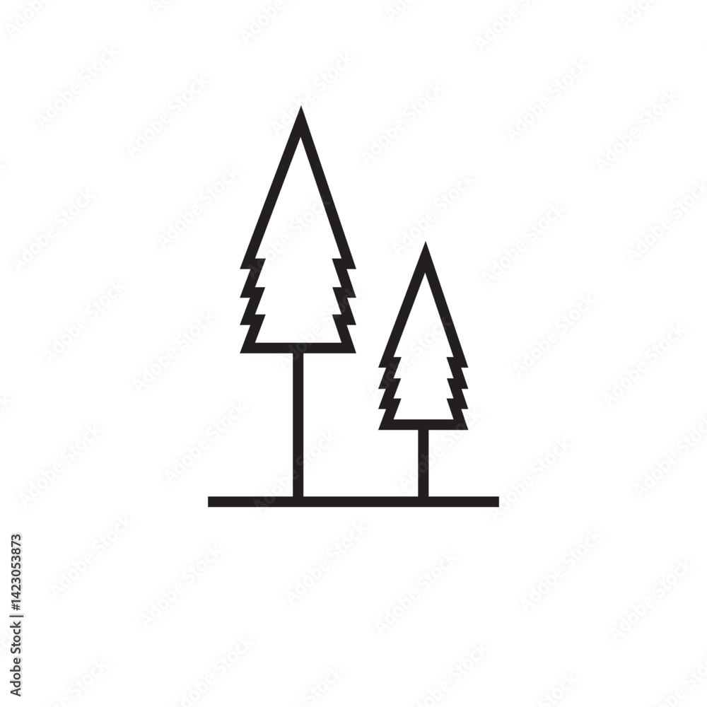 Poster tree icon editable outline stroke vector eps