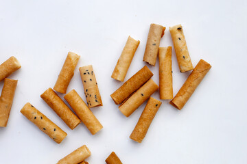 Thai snack, crispy coconut rolls