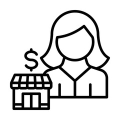 woman entrepreneur single icon