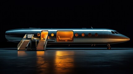 Obraz premium Luxury jet night tarmac