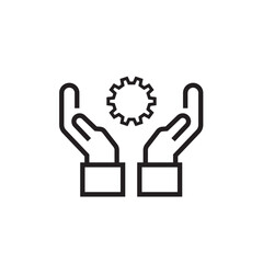 two hand setting icon editable outline stroke vector eps