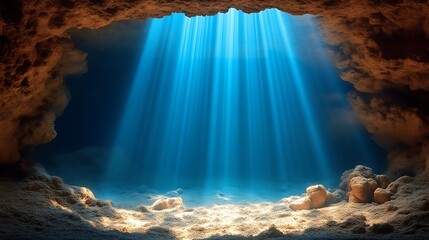 Sunlight in Underwater Cave