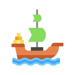 Ship icon vector image. Suitable for mobile apps, web apps and print media.