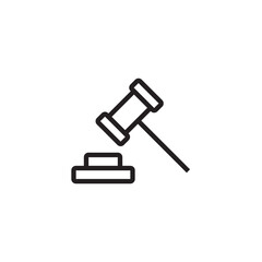 law hammer icon editable outline stroke vector eps