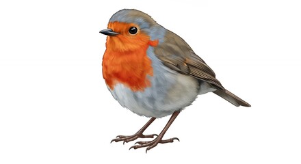 Charming detailed robin bird illustration wildlife nature animal avian