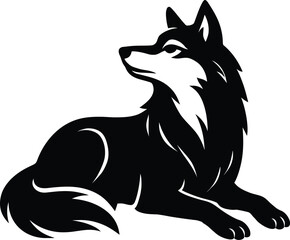 black wolf vector illustration, wolf vector, wolf transparent background