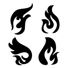 Hand drawn of Fire flame symbol. isolated on white background. doodle design element