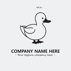 Duck illustration black and white for logo company vector image
