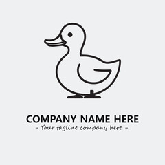 Duck illustration black and white for logo company vector image
