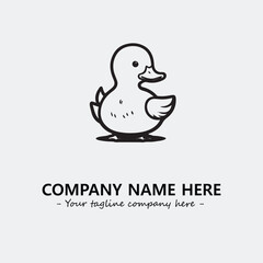 Duck illustration black and white for logo company vector image
