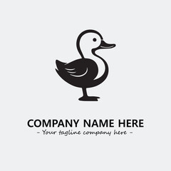 Duck illustration black and white for logo company vector image
