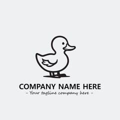 Duck illustration black and white for logo company vector image
