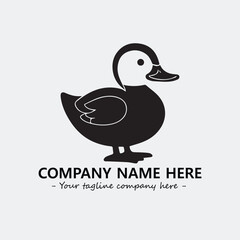 Duck illustration black and white for logo company vector image
