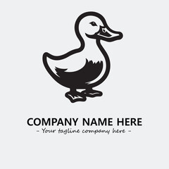 Obraz premium Duck illustration black and white for logo company vector image 