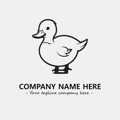Duck illustration black and white for logo company vector image
