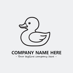 Duck illustration black and white for logo company vector image

