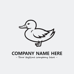 Duck illustration black and white for logo company vector image
