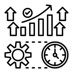Productivity Outline Icon Vector Illustration