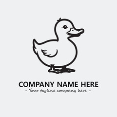 Duck illustration black and white for logo company vector image
