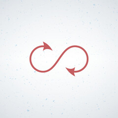 Infinity Loop Symbol with Arrows on a Subtle Speckled Background